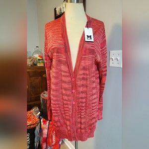 Missoni  coral striped silk cardigan